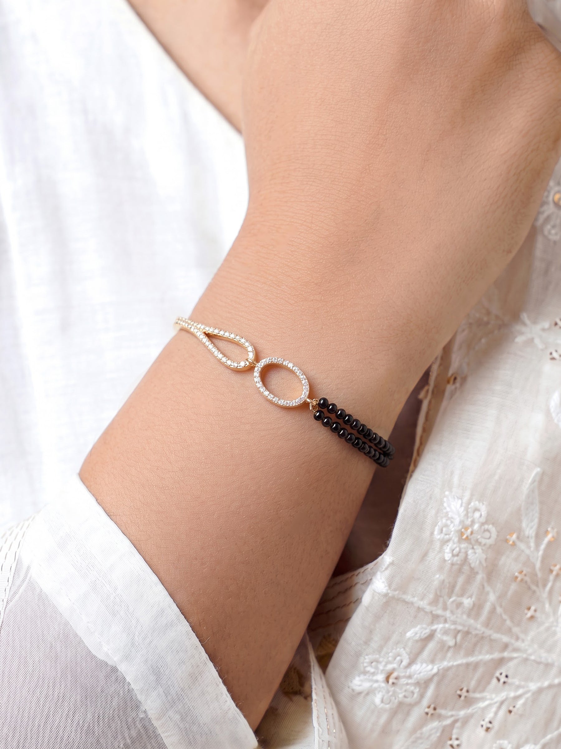 Amiti Diamond 18K Gold Plated Women's Mangalsutra Bracelet