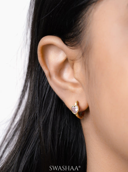 Amora Heart Hoop Earrings