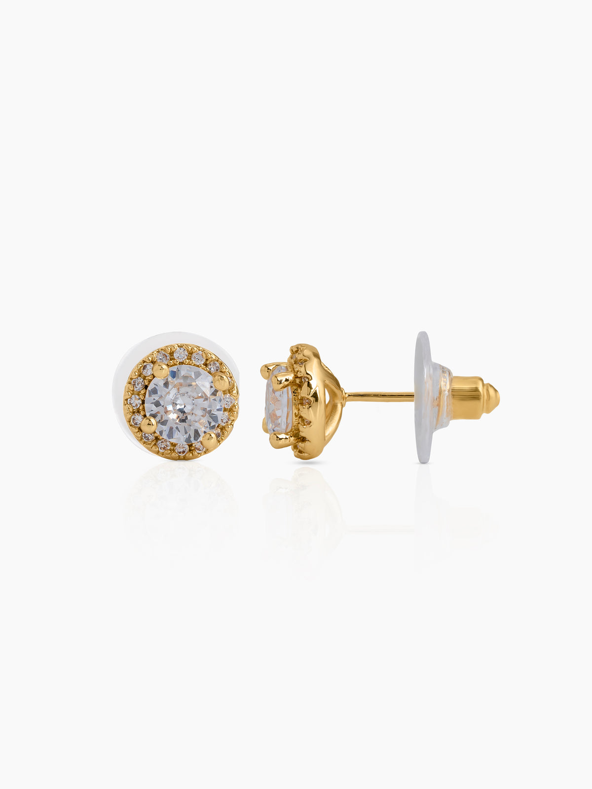 Amos Solitaire 18K Gold Plated Men's Earrings