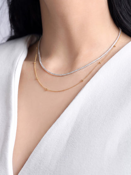 Analeia Diamond 18K Gold Plated Women's Layered Necklace