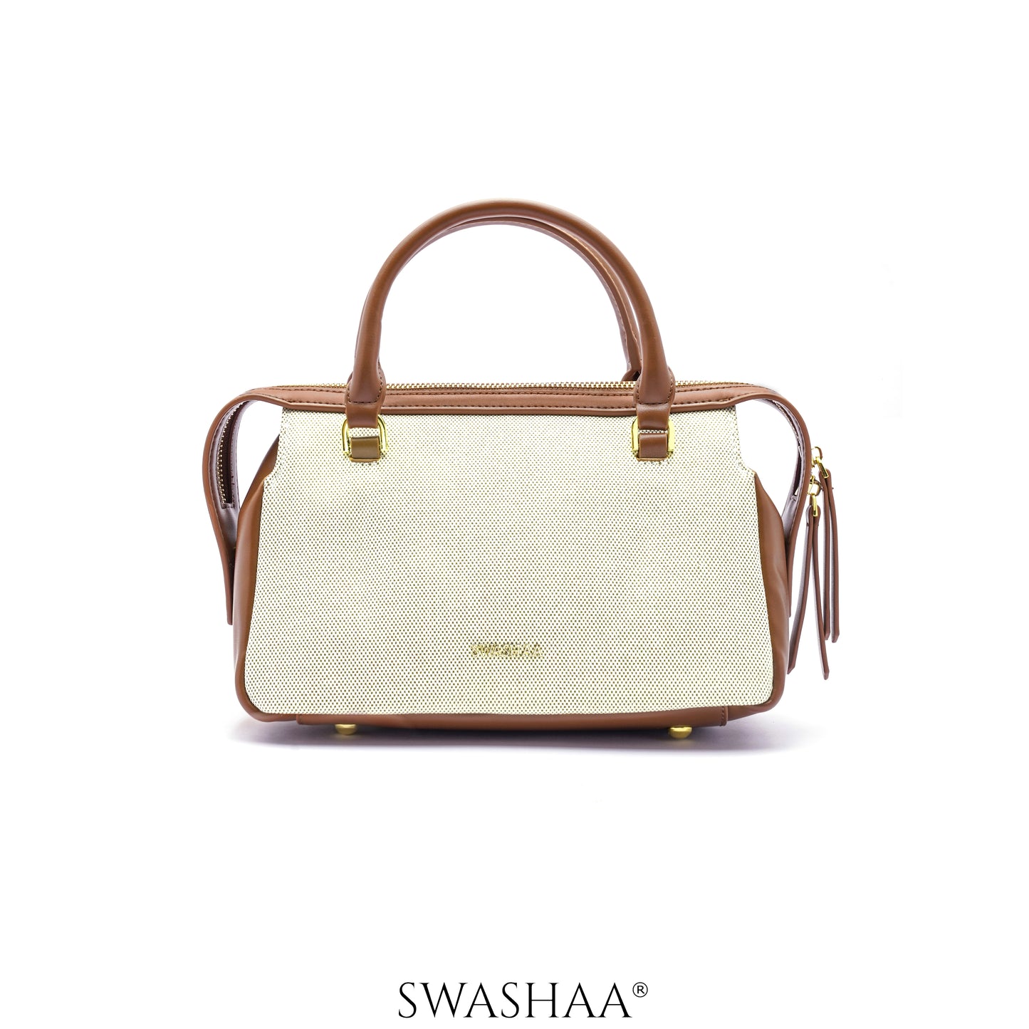 Angee White Beige Leather Hand Bag