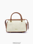 Angee White Beige Leather Hand Bag