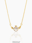 "Angel Ring Wings Charm 18K Gold Plated Chain Pendant 
 Necklace"