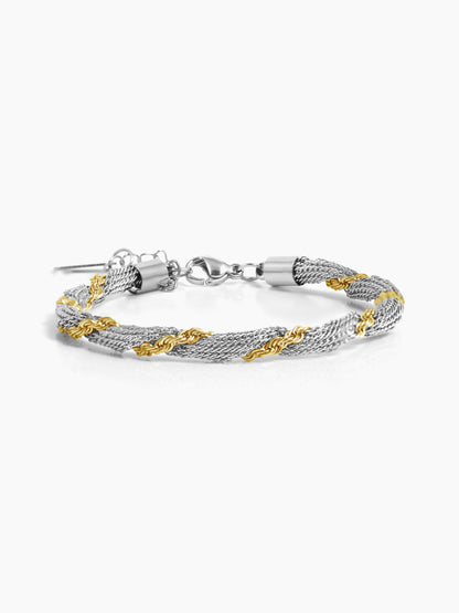 Anori Silver Two Tone Loose Chain Bracelet