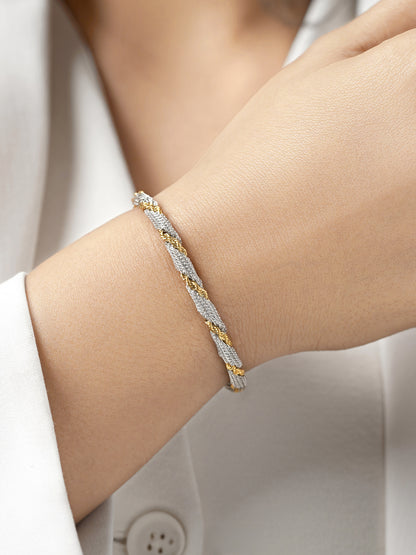 Anori Silver Two Tone Loose Chain Bracelet