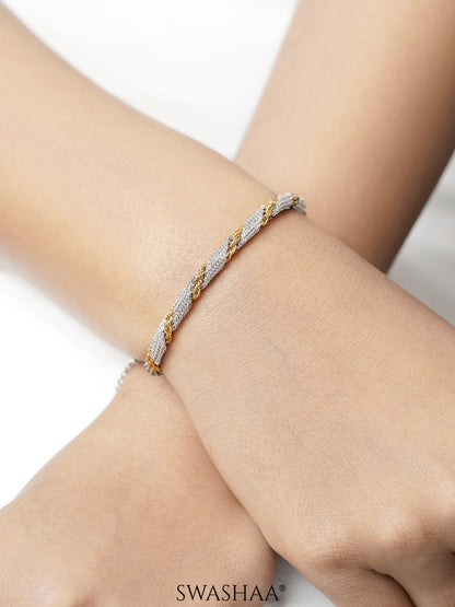Anori Silver Two Tone Loose Chain Bracelet