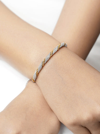 Anori Silver Two Tone Loose Chain Bracelet