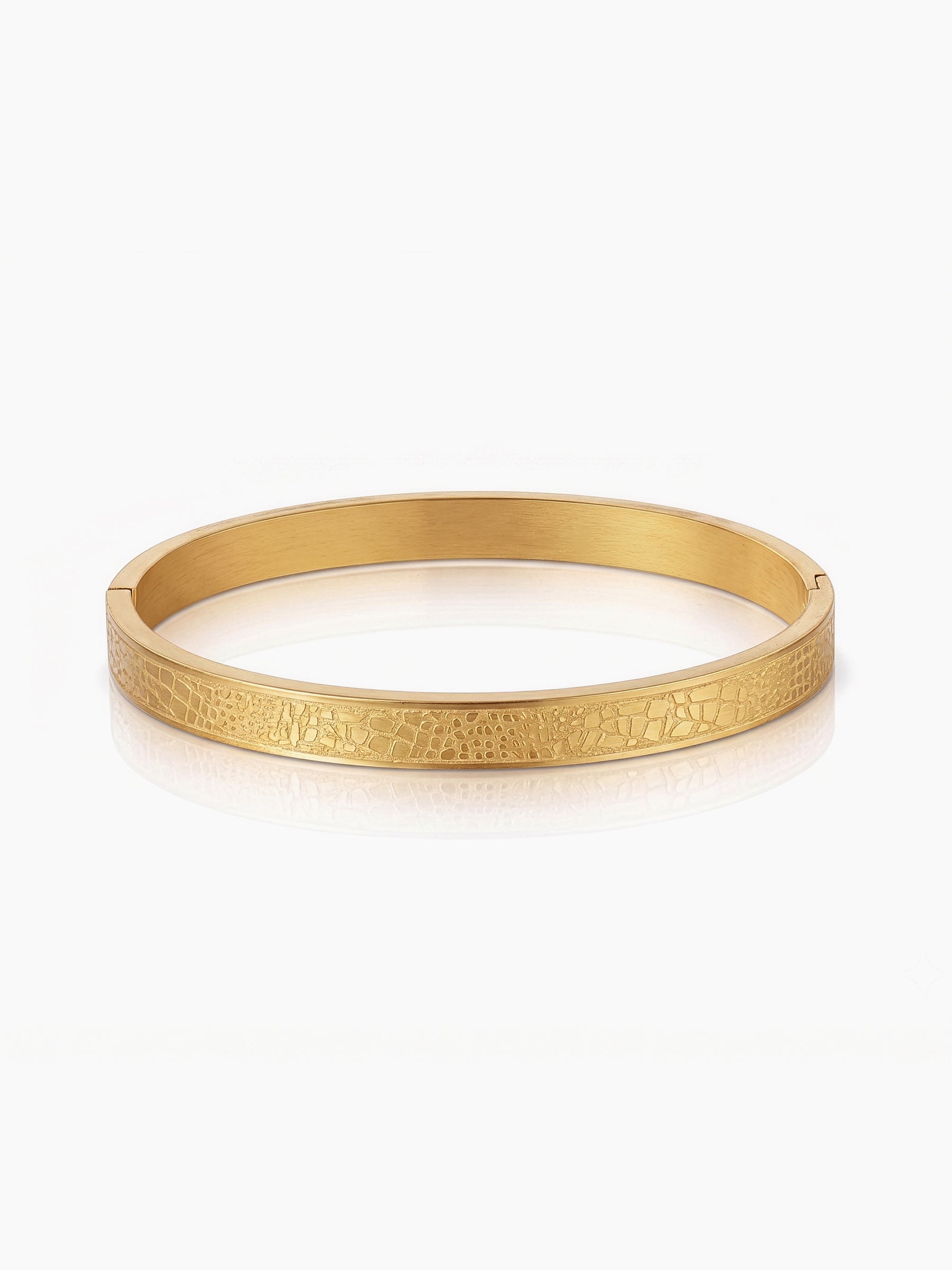 Anthony Minimal Textured 18K Gold Plated Bracelet