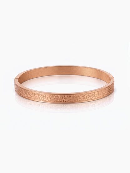 Anthony Minimal Textured  Rosegold Plated Bracelet