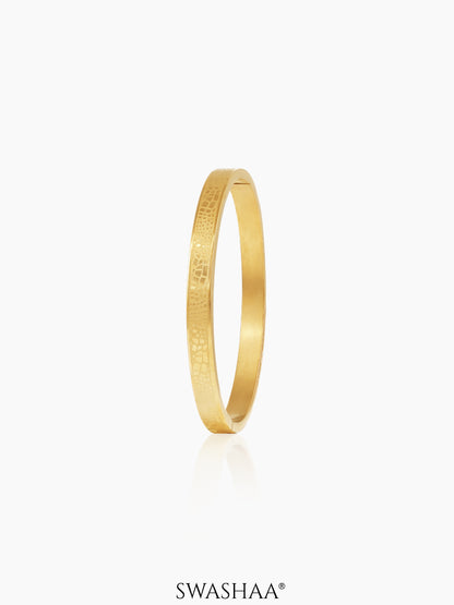 Anthony Minimal Textured 18K Gold Plated Bracelet