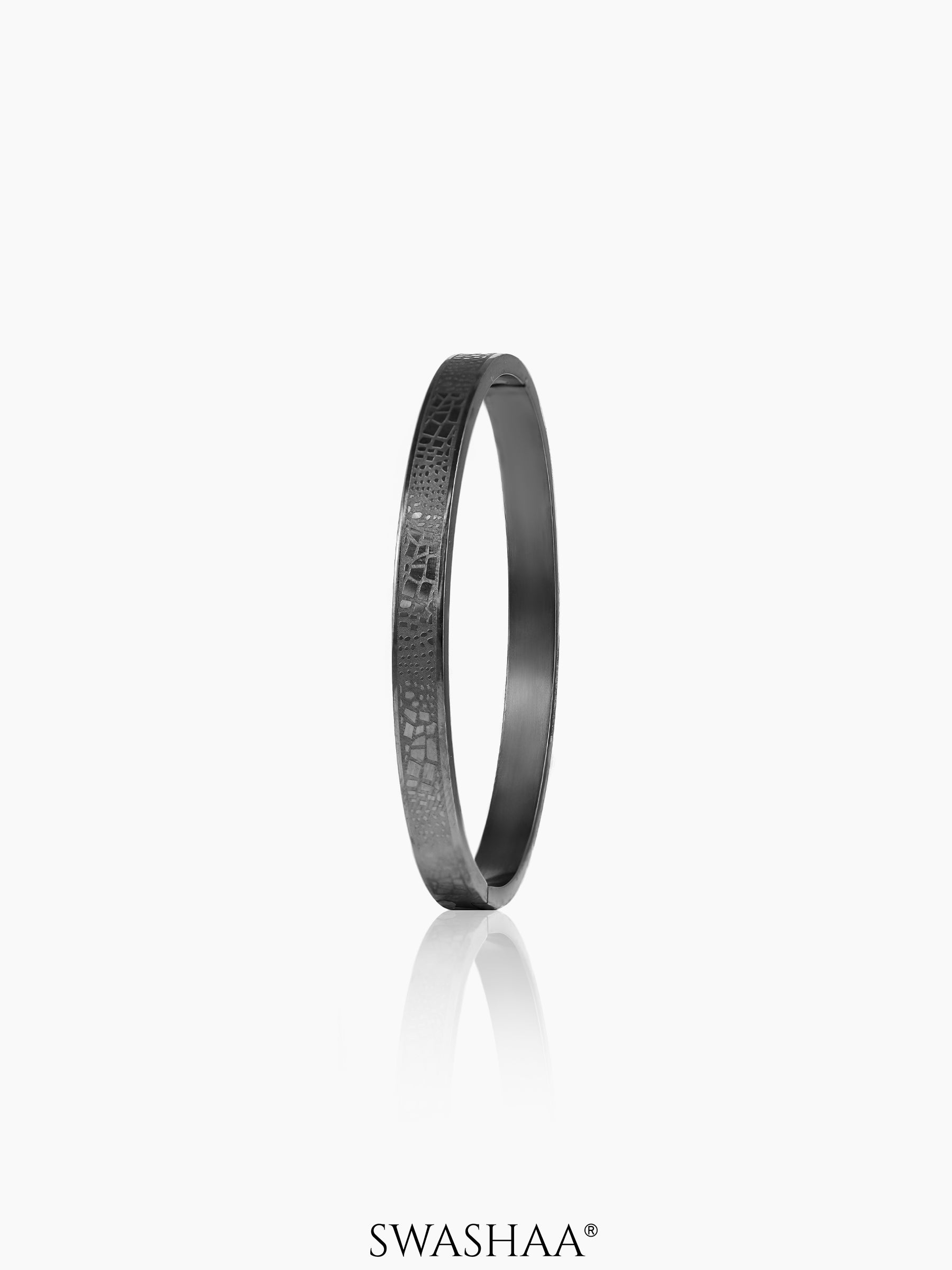 Anthony Minimal Textured Black Bracelet