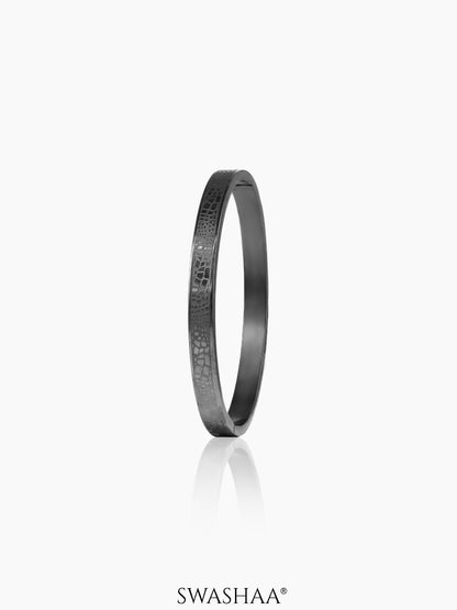 Anthony Minimal Textured Black Bracelet