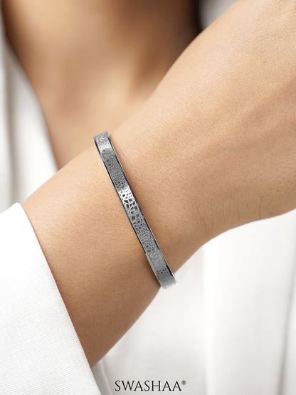 Anthony Minimal Textured Silver Bracelet