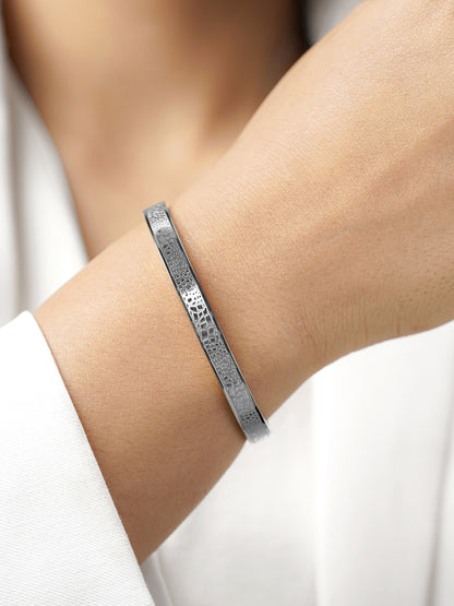 Anthony Minimal Textured Silver Bracelet