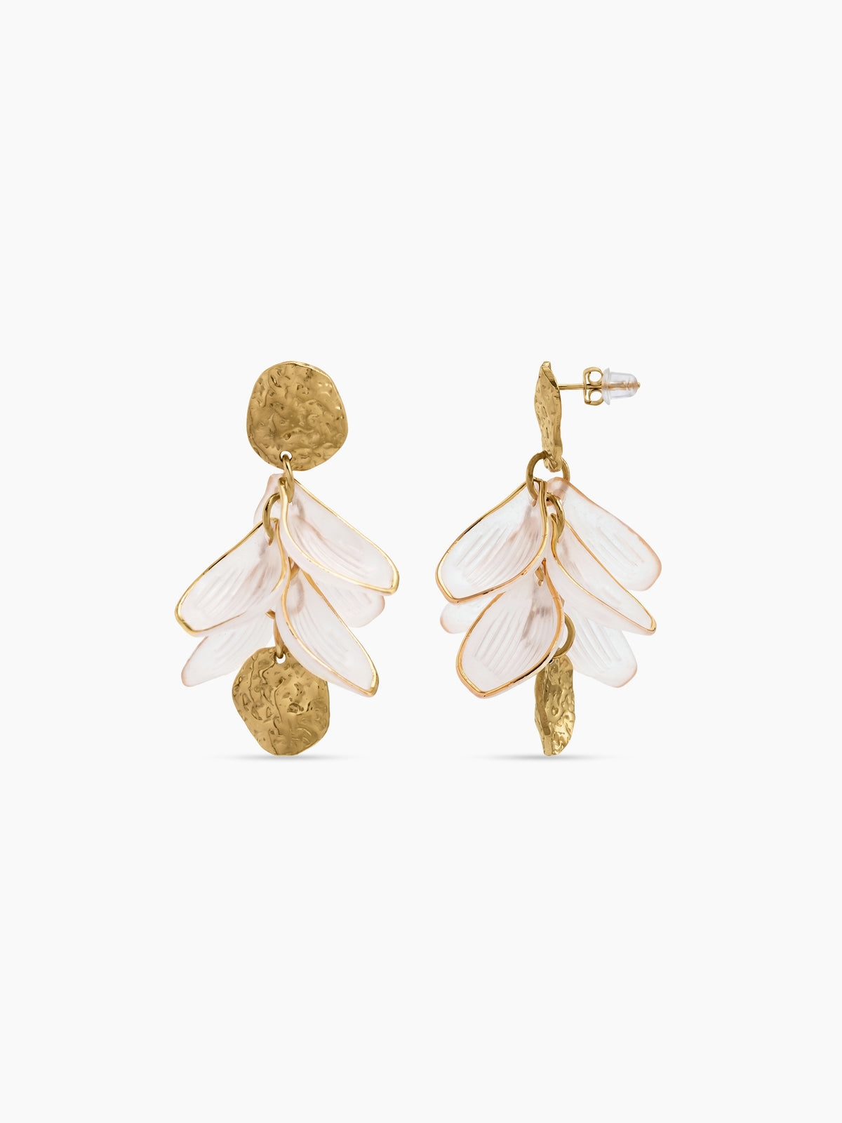 Anubis White Blossom 18K Gold Plated Women's Stud Earrings