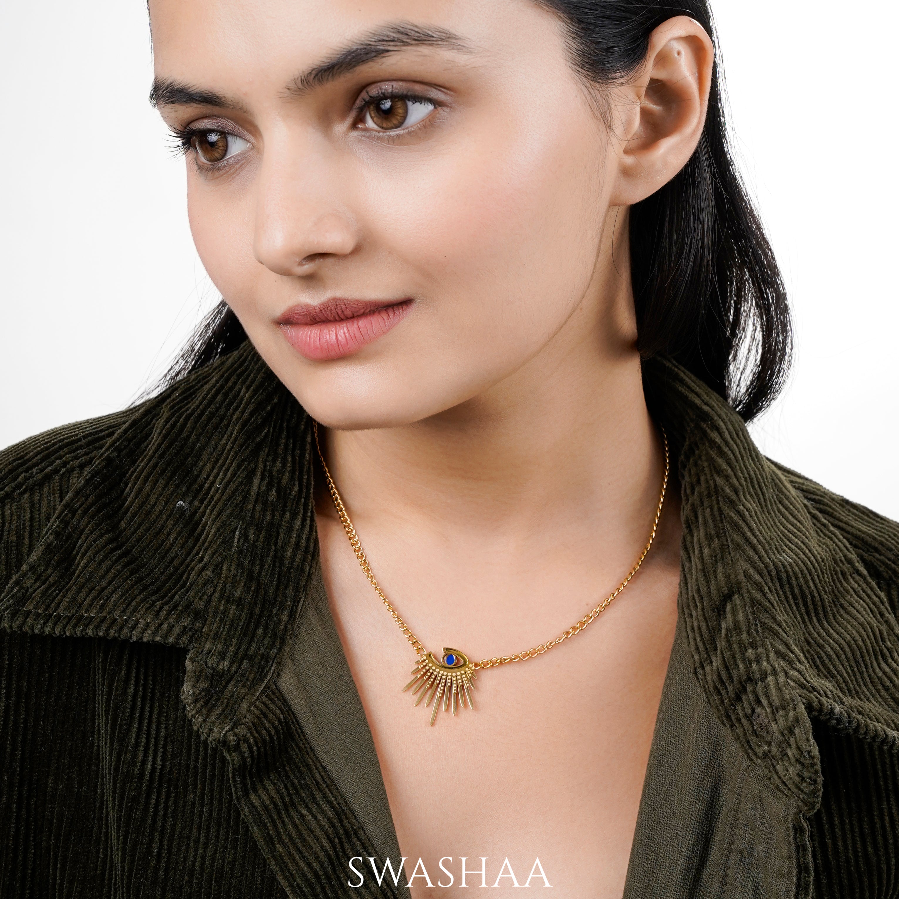 Anubis Eye 18K Gold Plated Necklace