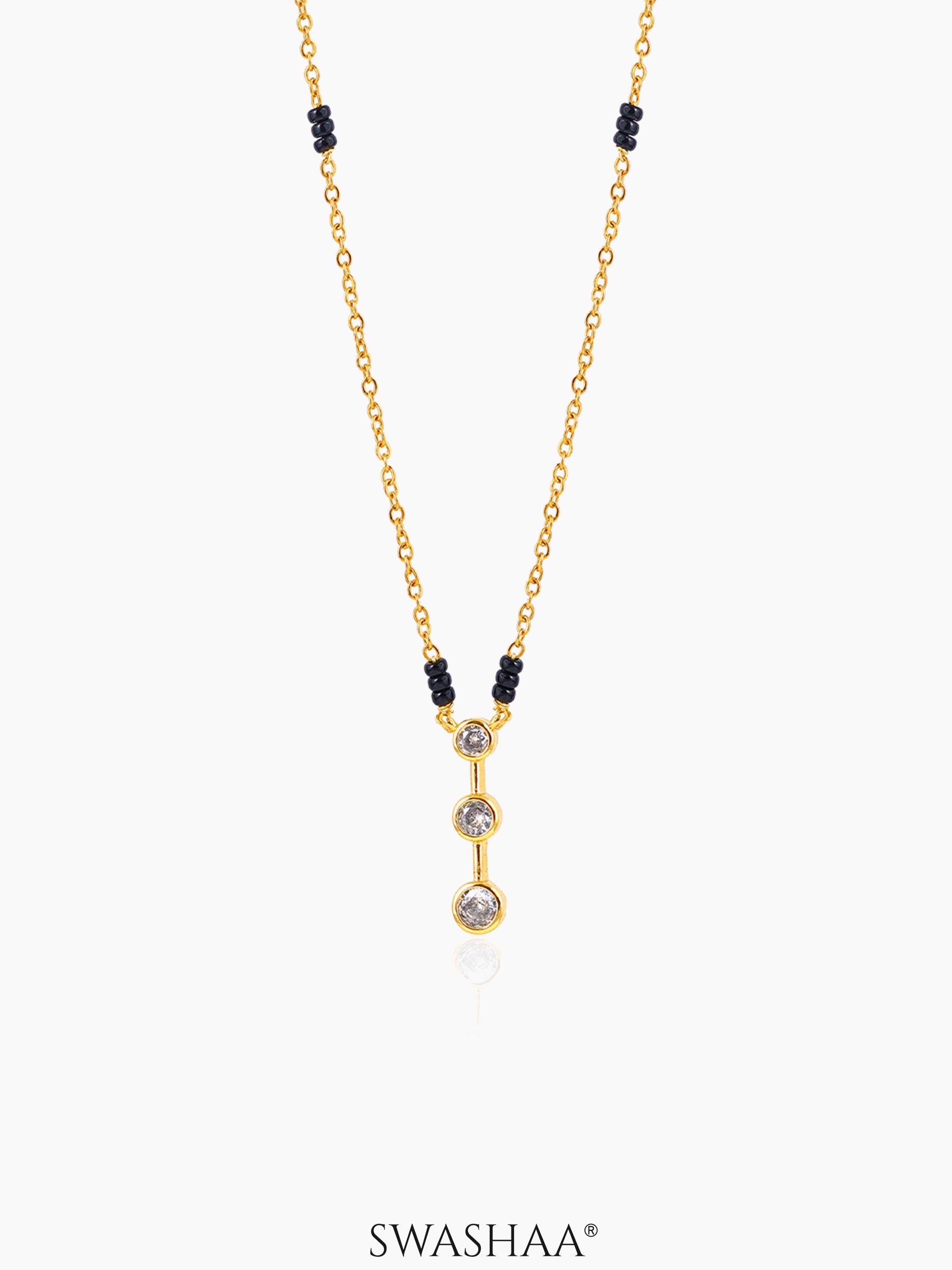 Anvitha Trinity Diamond 18K Gold Plated Mangalsutra