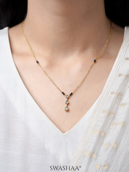 Anvitha Trinity Diamond 18K Gold Plated Mangalsutra