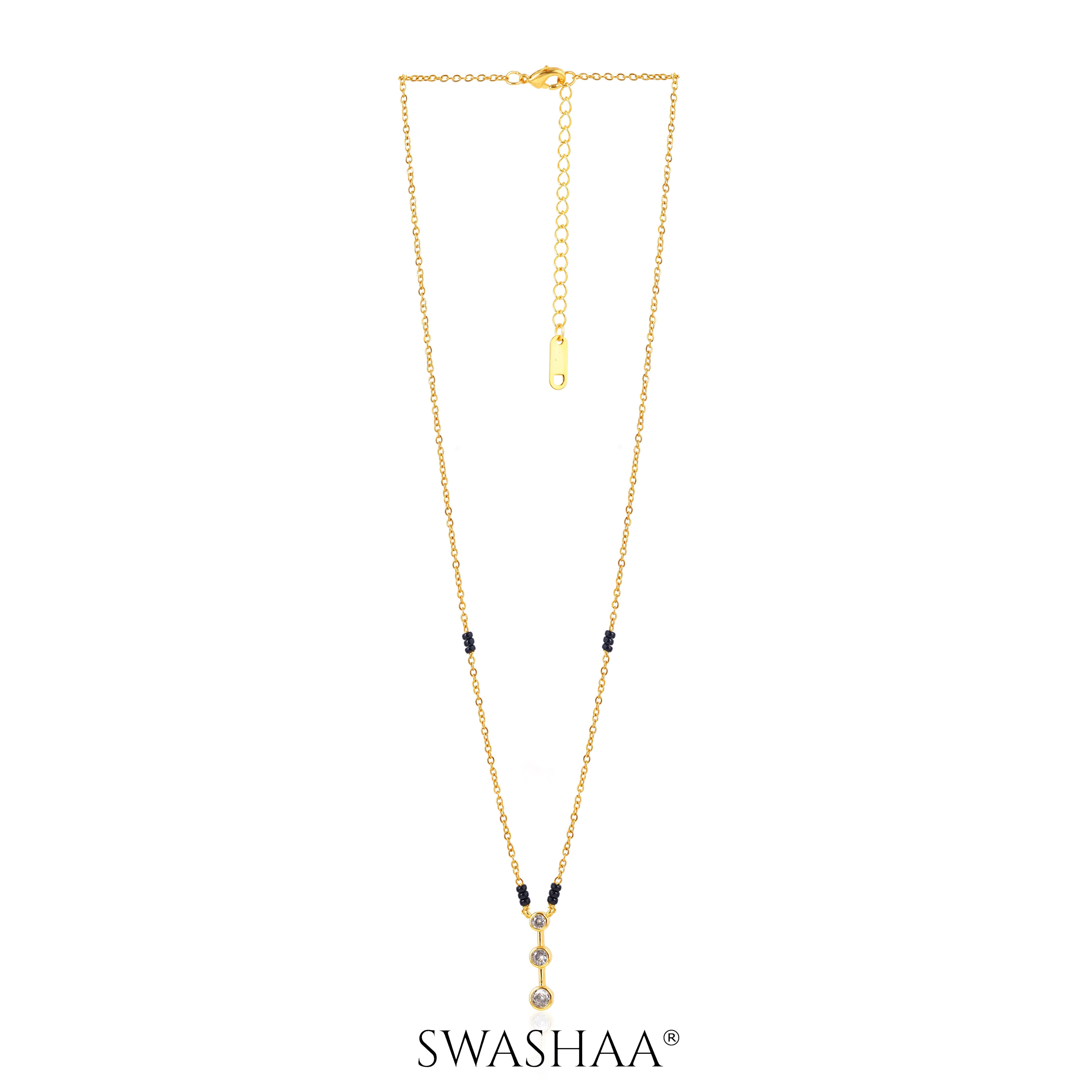 Anvitha Trinity Diamond 18K Gold Plated Mangalsutra