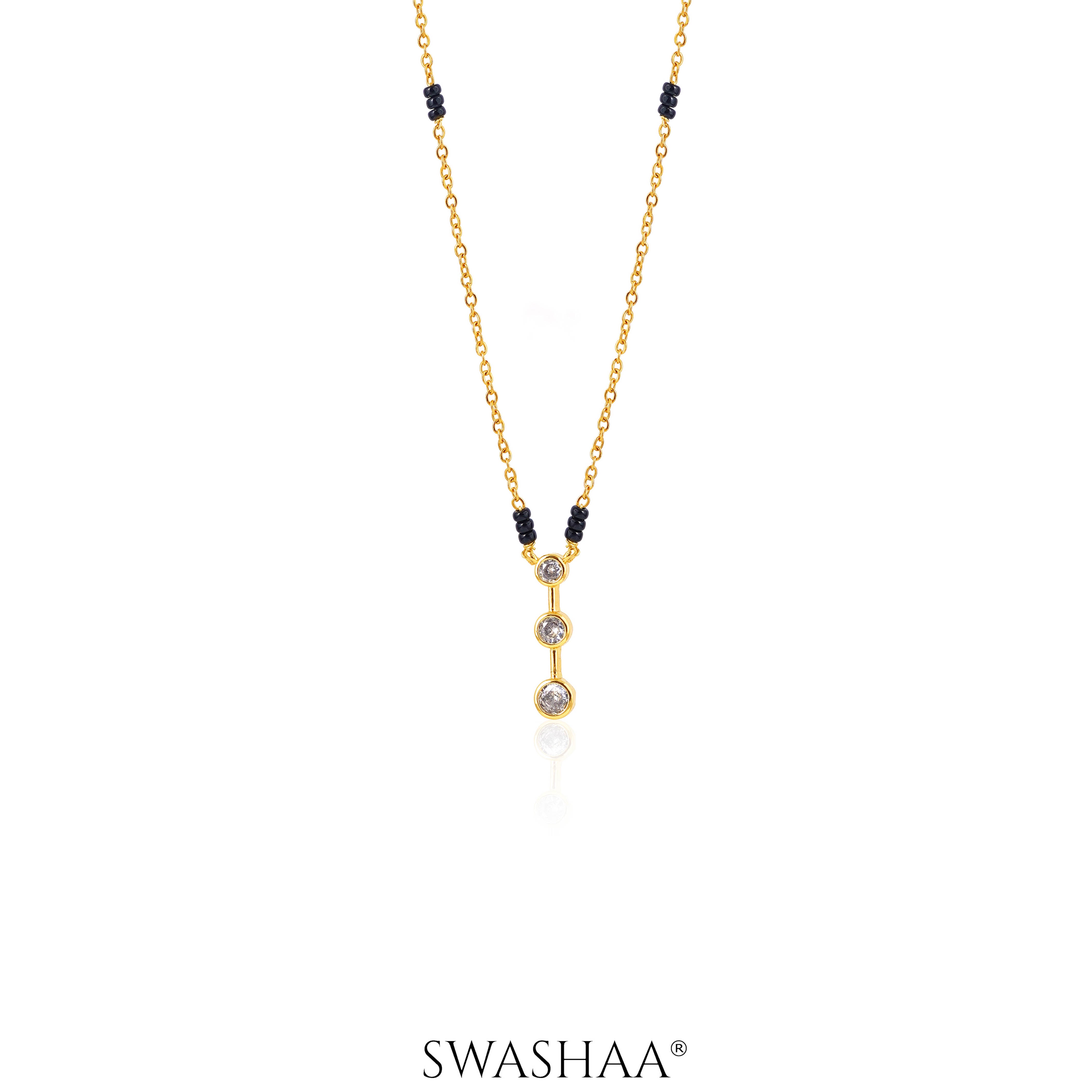 Anvitha Trinity Diamond 18K Gold Plated Mangalsutra