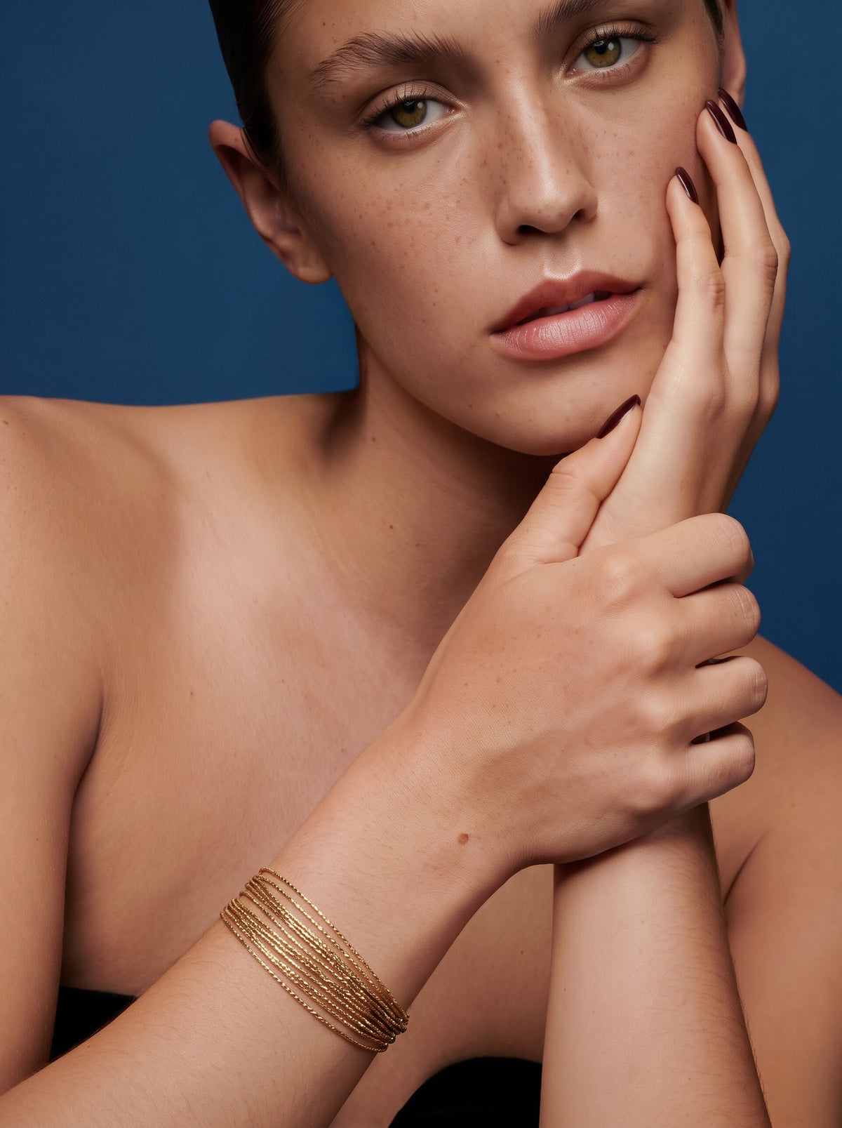 Anya Layered 18K Gold Plated Women's Loose Chain Bracelet
