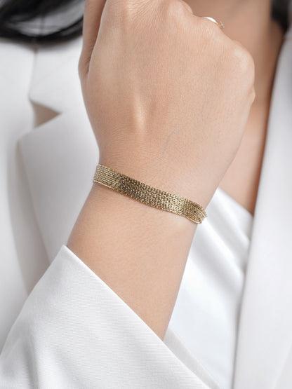 Anya Layered 18K Gold Plated Women's Loose Chain Bracelet