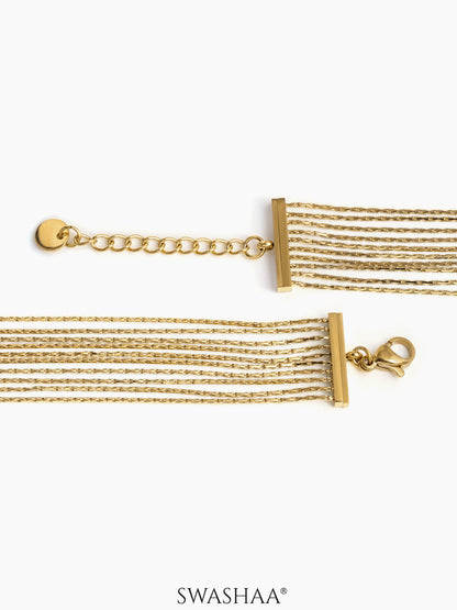 Anya Layered 18k Gold Plated Loose Chain Bracelet