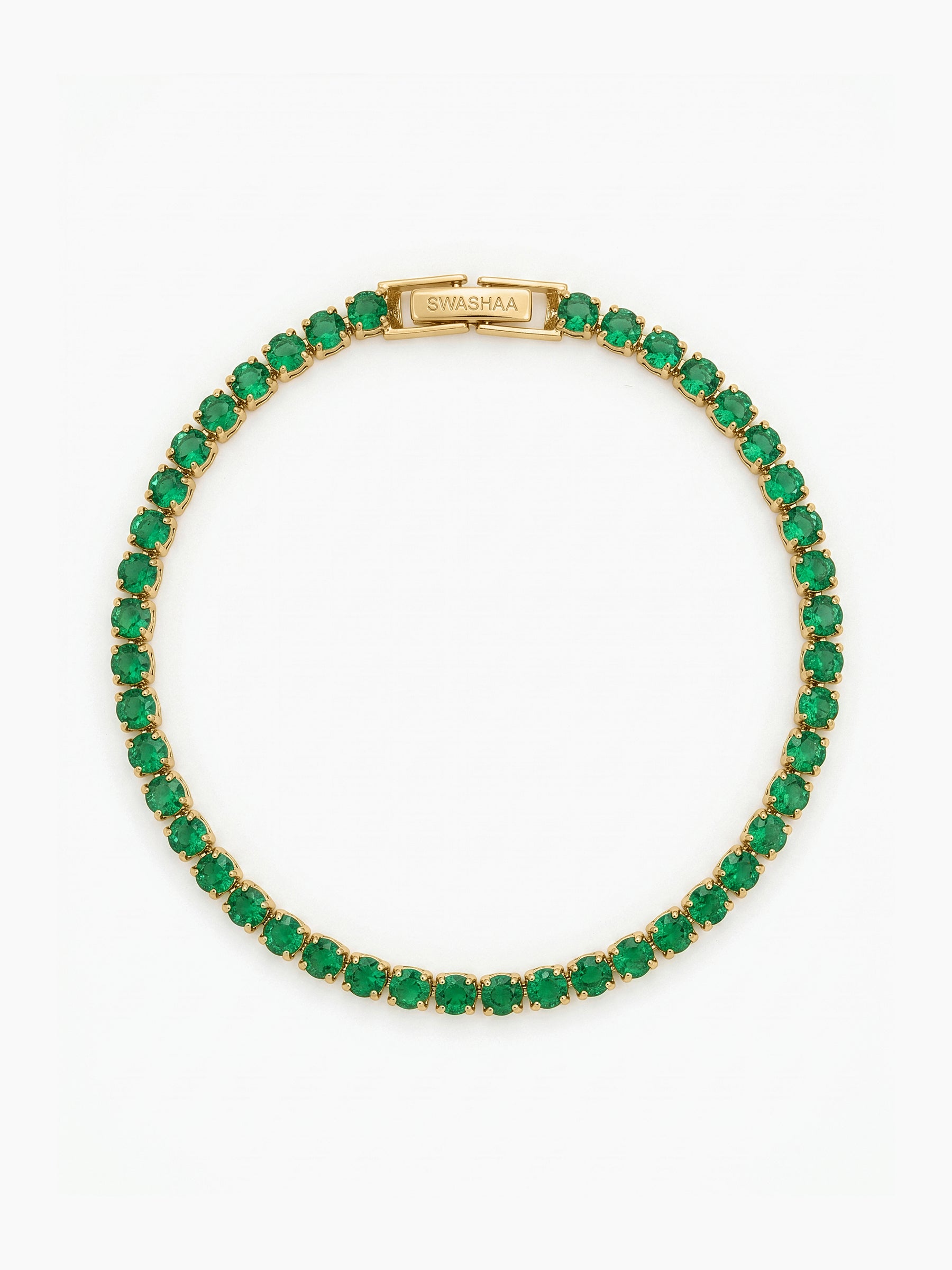 Arel Green - 18K Gold Plated Diamond Solitaire Men's Tennis Loose Bracelet