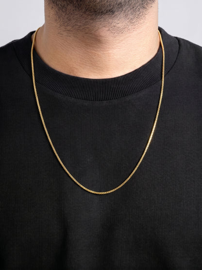 Aren Twist 18k Gold Plated Men's Chain