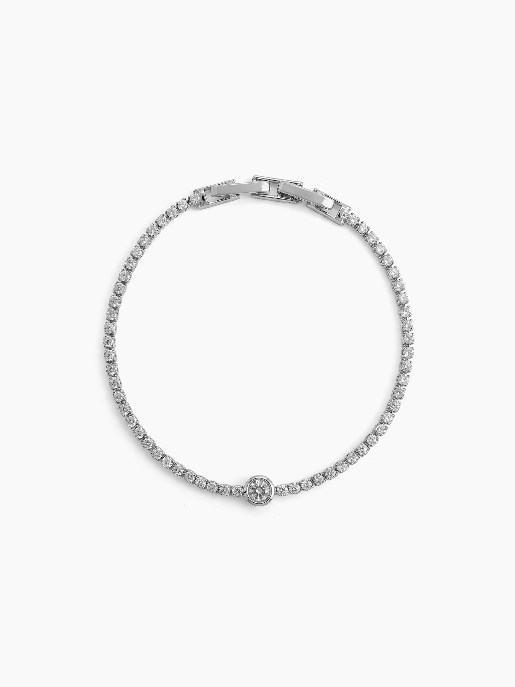 Arham Diamond Solitaire Silver Rakhi
