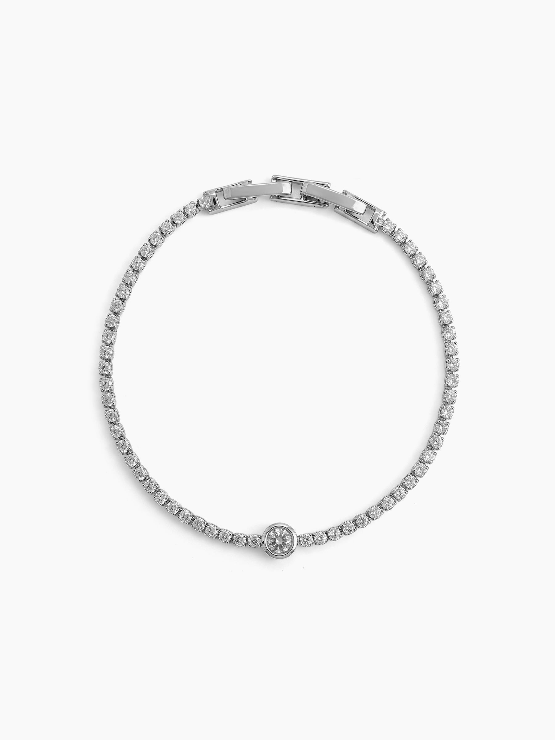Arham Diamond Solitaire Silver Rakhi