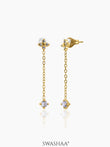 Aria Floral Diamond Drop Earrings