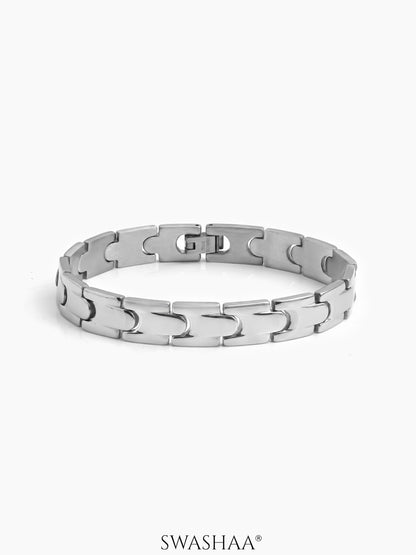 Arixon Curved Link Silver Men's Loose Bracelet