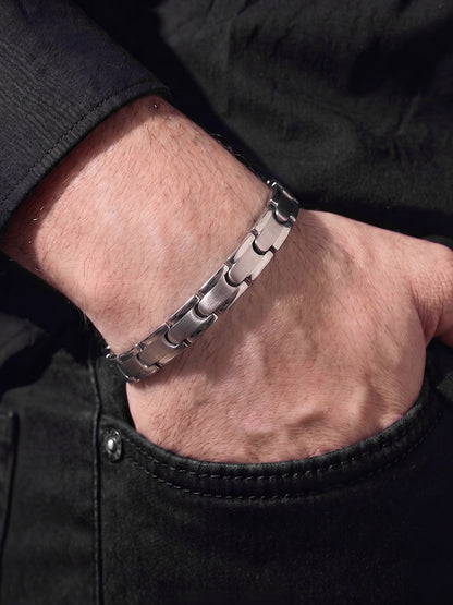 Arixon Curved Link Silver Men's Loose Bracelet