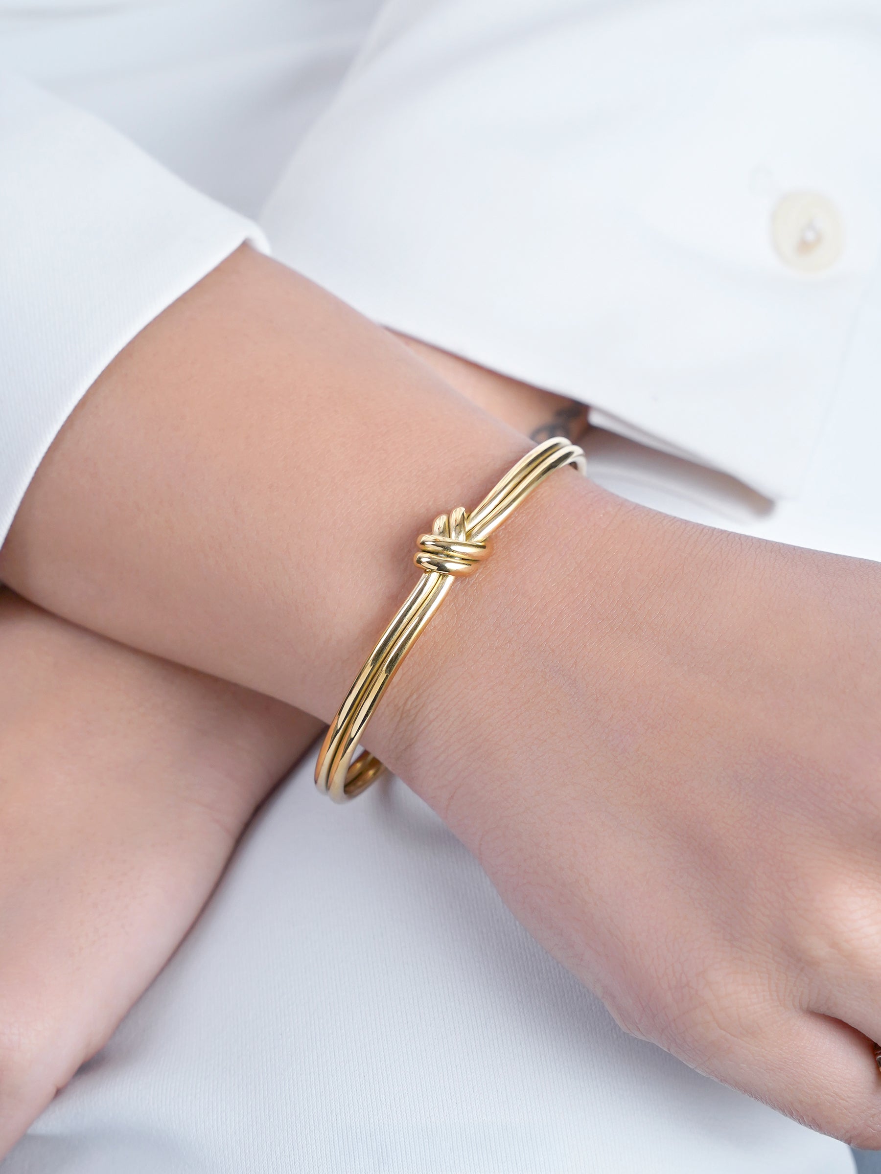 Arlen Knot Cuff 18K Gold Plated Bracelet