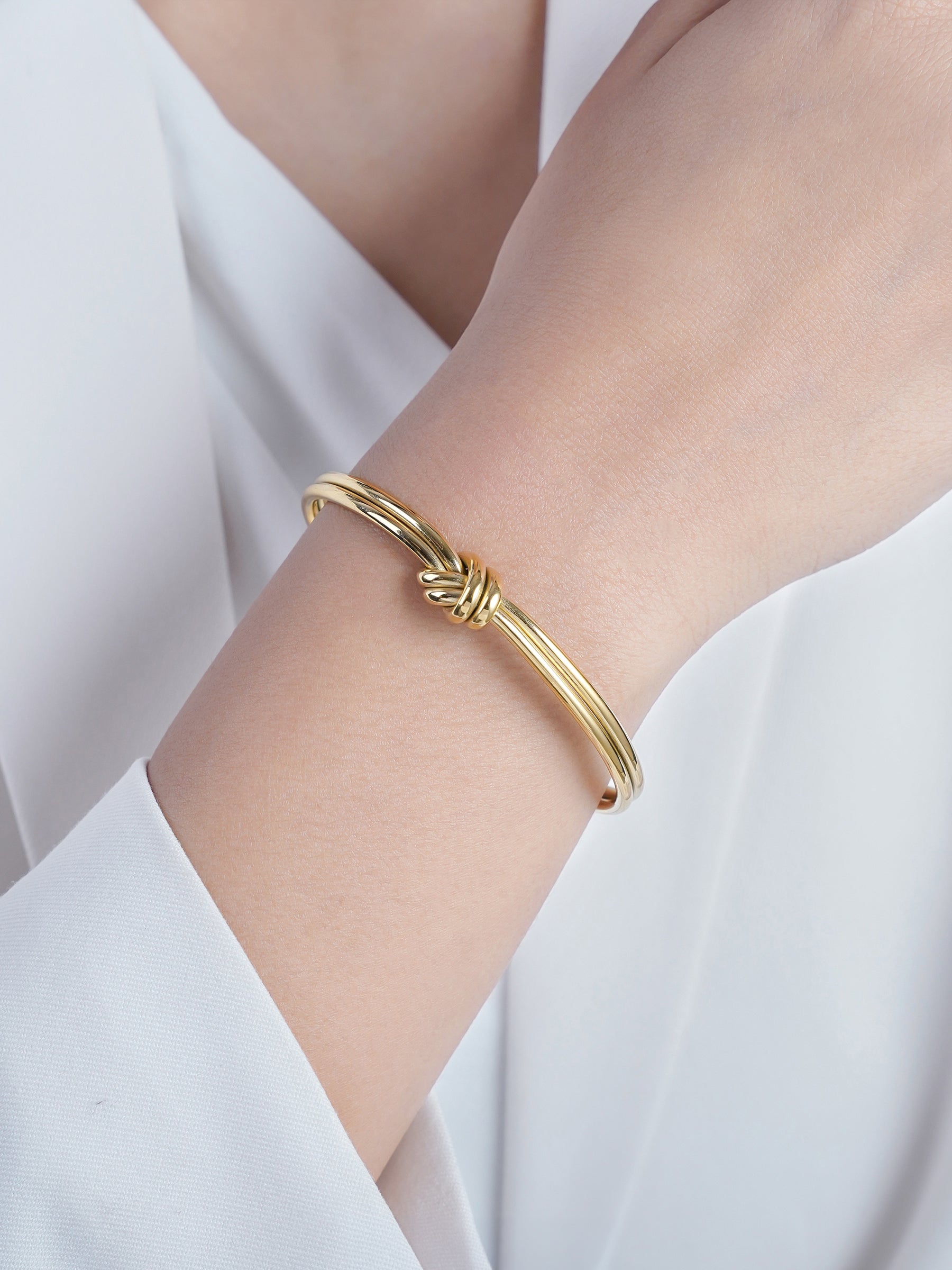 Arlen Knot Cuff 18K Gold Plated Bracelet