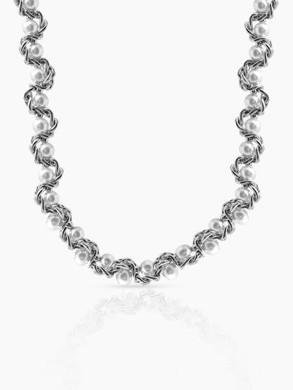 Arlo Pearl Twisted Men's Silver Chain