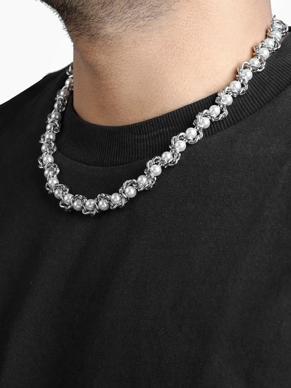 Arlo Pearl Twisted Men's Silver Chain
