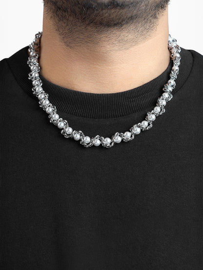Arlo Pearl Twisted Men's Silver Chain