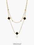 Aroha Clover Layered 18K Gold Plated Necklace