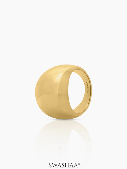 Arva Soild Dome 18K Gold Plated Ring 