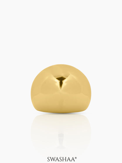 Arva Solid Dome 18K Gold Plated Ring 