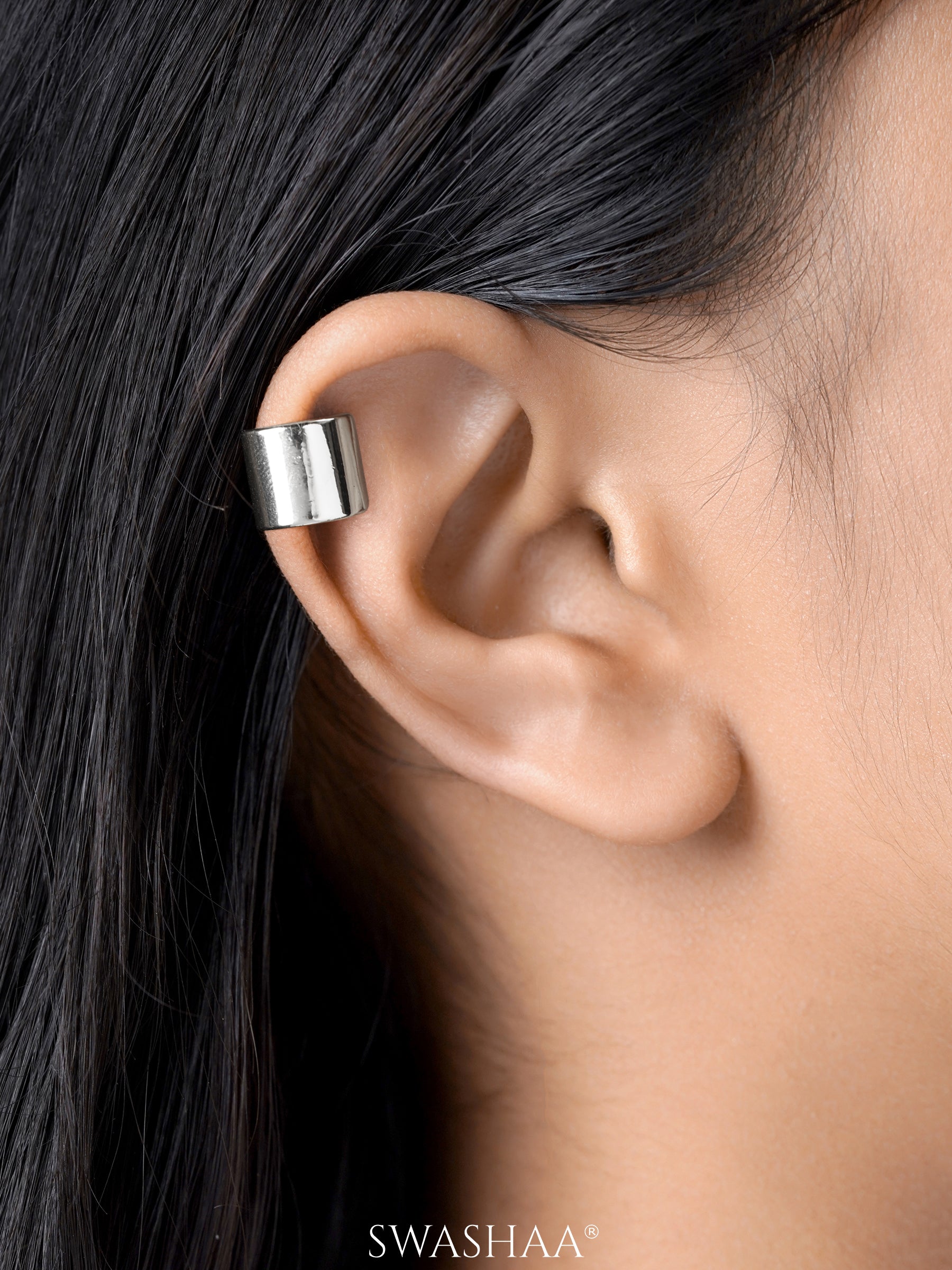 Arven Bold Silver Ear Cuffs