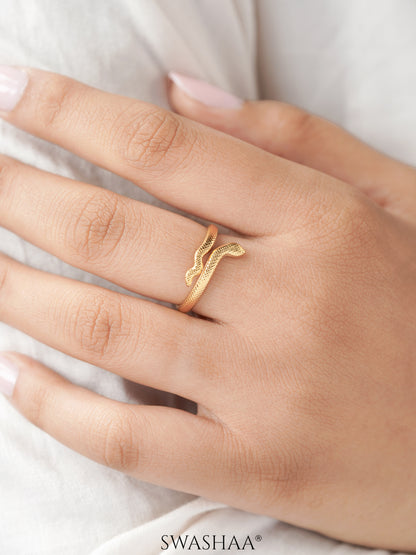 Ashlekha Sleek Wrap Style Snake 18K Gold Plated Ring
