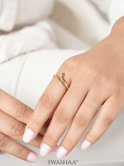 Ashlekha Sleek Wrap Style Snake 18K Gold Plated Ring