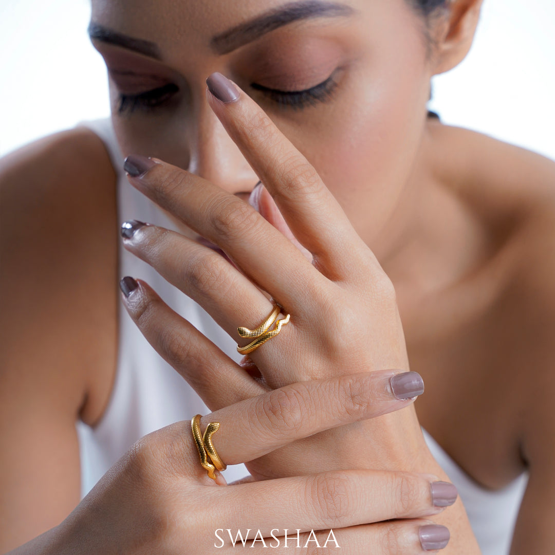 Ashlekha 18K Gold Plated Ring