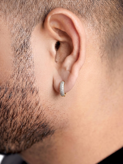 Ashley Diamond 18K Gold Plated Men's Hoop Earrings