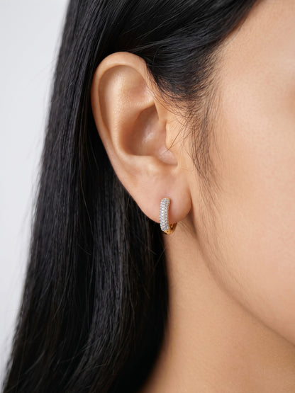 Ashley Diamond 18K Gold Plated Women's Hoop Earrings