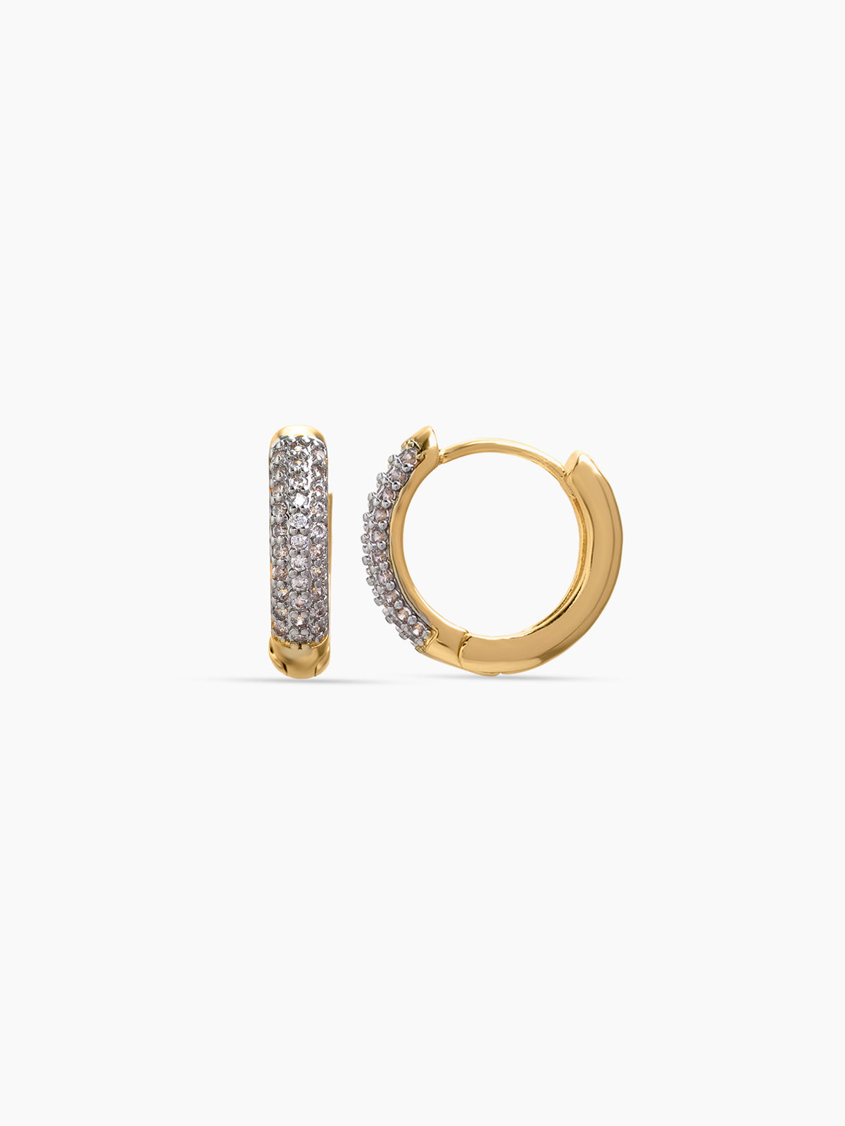 Ashley Diamond 18K Gold Plated Men's Hoop Earrings