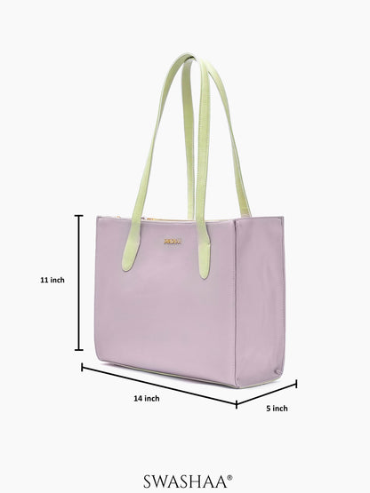 Ashno Lavender Women's Leather Tote Bag